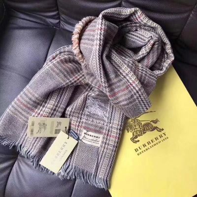 Burberry Grey Tartan Cashmere Scarves Shawl Soft Trendy Celebrity Style Birthday Gift Sale London
