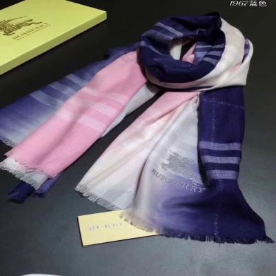 Burberry Gradient Cashmere Scarves Embroidery Logo & Check Newest Design Luxury Style For Women UK Online Shop