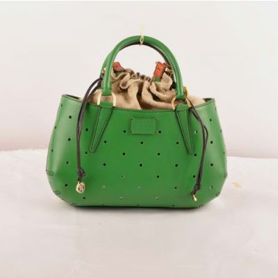 Fendi B Fab Top Handle Green Perforated Medium Scoopy Tie Top Bag For Womens Replica 