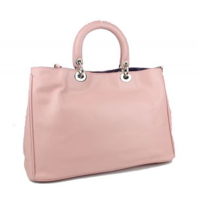 2017 Winter Dior "Diorissimo" Pink Top Handle Nappa Leather Totes Bag For Womens Anti-rust hardware