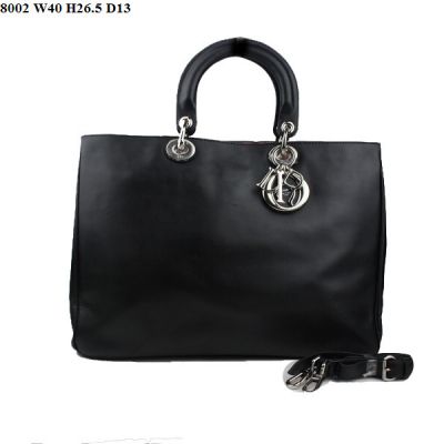 Top Sale Dior "Diorissimo" Jumbo Black Nappa Leather Totes Handbag Adjustable Shoulder Strap Pink Lining 