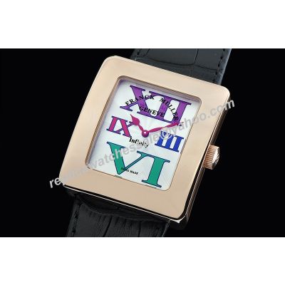 Ladies Franck Muller Infinity Reka 18k Rose Gold Case Quartz 35mm Wristwatch Fake