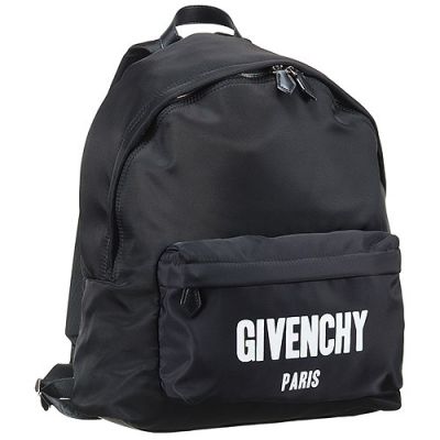 Most Popular Replica Givenchy Front Logo Black Canvas Backpack With Double Pull Zipper