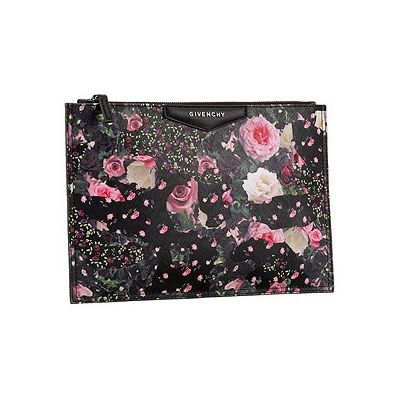 Givenchy Top Quality Antigona Printed Flowers Black Clutch Bag For Women