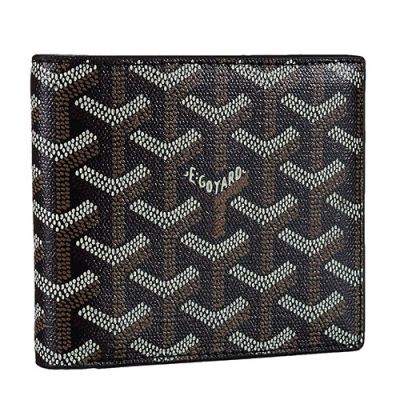 Elegant Goyard Victoire Leather Black Bi-Fold Card Holder Wallet Popular Series