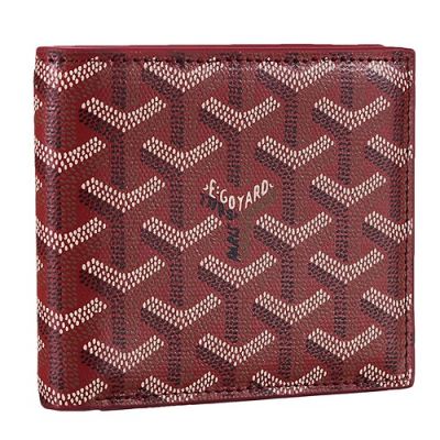 Popular Goyard Victoire Female Wine Red Leather Bi-Fold Short Wallet Best Selling