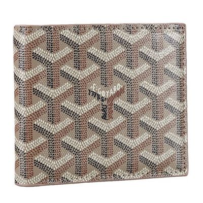 Newest Goyard Victoire Khaki Leather Card Pocket Chevron Pattern Best Price