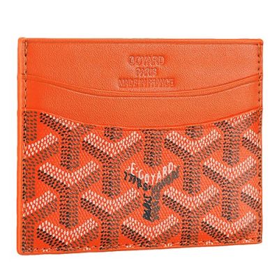 Reputable Goyard Saint Sulpice Orange Leather Card Holder Pocket Replica
