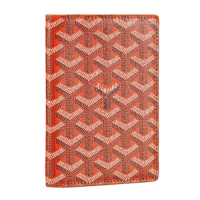 Goyard St Pierre Leather Passport Wallet Orange Monogram Price List For Women 