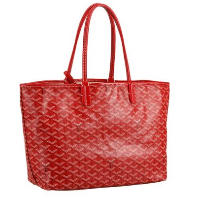 Latest Goyard Saint Louis Ladies Tote Bag Bright Red Calfskin Leather Large Utility