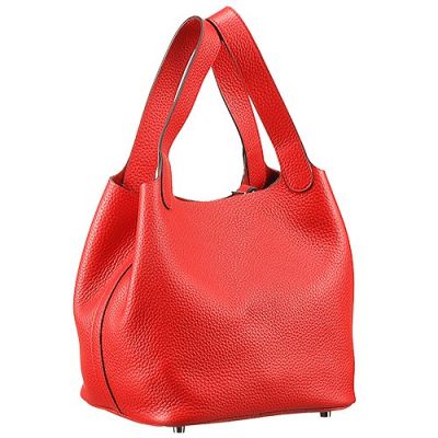 Hot Selling Hermes Picotin H060992CK2R MM Clone Lock Handbag Flat Handle Red Grainy Leather 