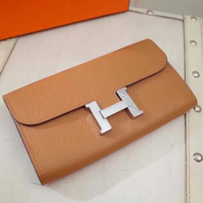 Hermes Constance Ladies Camel Togo Leather H Wallet Small Flip-over Flap For Sale Online 