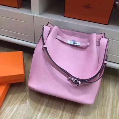 Black Edge Hermes So Kelly Cheapest Pink Togo Leather Sac Shoulder Bag Silver Buckle 