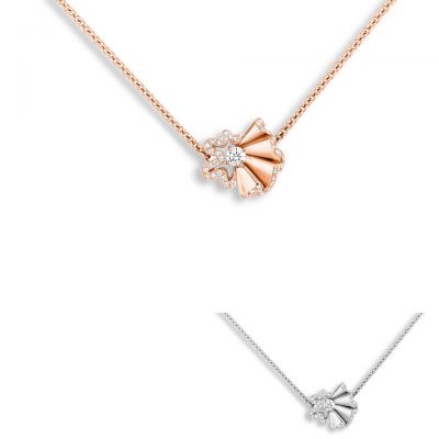 Archi Dior Cocotte Necklace Replica 18K White/Pink Gold & Diamonds JCOU95002 0000