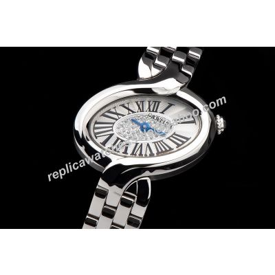 Replica Delices de Cartier 36mm Lady's White Gold Steel Bracelet Watch KDY058