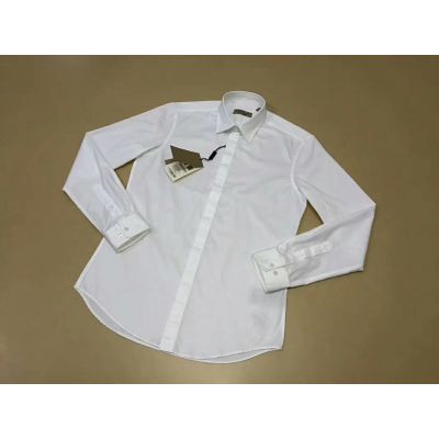 Low Price Burberry Single-button Cuffs Male Spread Collar White Polyester & Nylon Dress Clone Shirts 40054821
