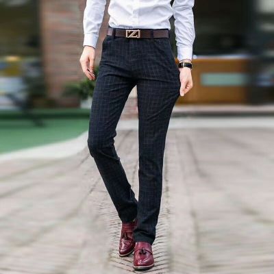 Burberry Check Detail Velvet Lined Slim Fit Guy Winter Warm Black Spandex Pants Price List 