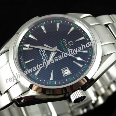 Imitation Omega Seamaster 150m 41mm Dark Blue Ref 231.10.42.21.01.004 Silver Bracelet Watch OMJ177