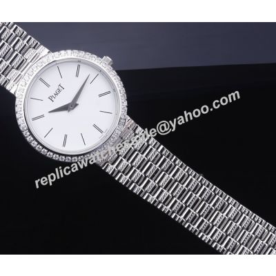 Piaget Dancer & Traditional G0A38052 Silver Style Quartz Diamond 28mm Faux Watch 