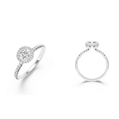 Piaget Passion Vase Design Decorative Pattern Round Diamond Ring Silver Wedding Gift Women Jewelry  G34L2A00