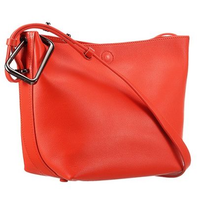 3.1 Phillip Lim Leather Lining Shoulder Bag A Black Rectangular Metal On One Side Women Red