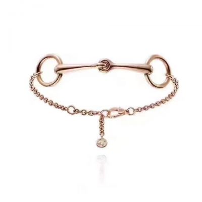 Hermes Filet D'Or Horse Bit Bracelet Silver/Rose Gold Plated Cool Style Lady Jewelry H215417B 00SH