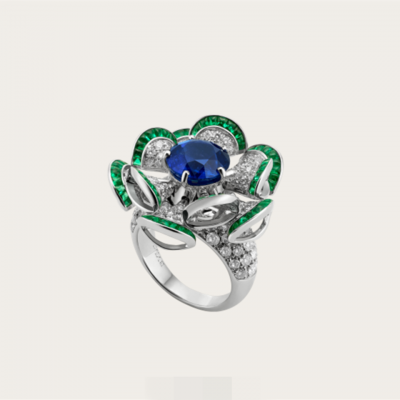 High-quality Bvlgari Diamonds Flower Design Swarovski Jewelry UK Celebrity Sterling Silver Ring