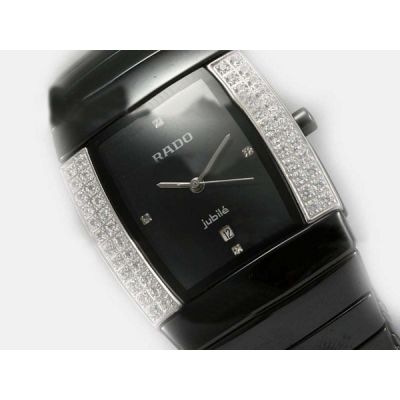 Top Quality Counterfeit Ladies Rado Sintra 153.0618.3.171 Jubile Diamonds Black Replica Watch