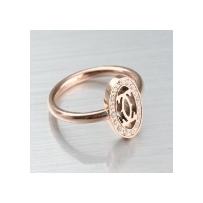 Women's Cartier Engagement Diamond Rings Replicas 18k Rose Gold Wedding Jewelry