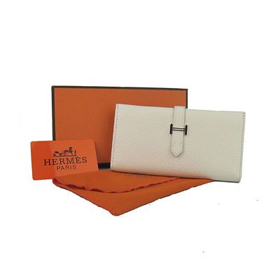 Hot Selling Hermes Clemence Calfskin Hermes Designer H Loop Wallet Long Beige For Ladies 