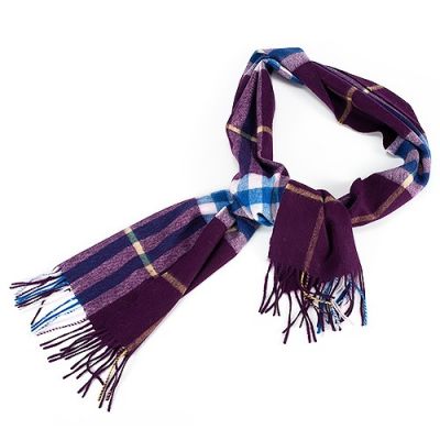 Burberry Cashmere Purple Plaid With Tassels Cozy Scarf Shawl In Winter For Lady Valentine's Day