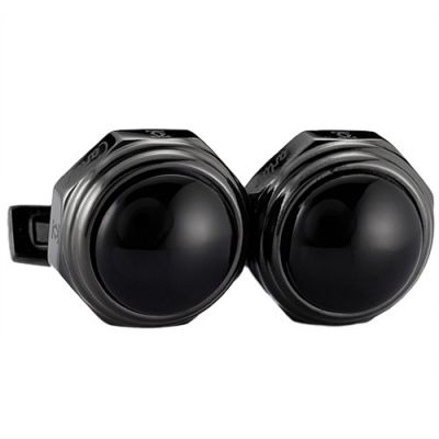 Latest Style Cartier Santos De Chic Business Black Cufflinks With Spherical Surface Male