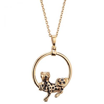 Panthere De Cartier Necklace Replica 18K Rose Gold Circle & Panther Pendant Fine Jewellery England Sale
