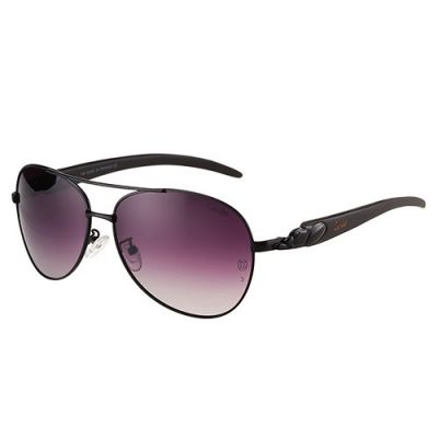 Panthere De Cartier Aviator Black Frame Temple Panther Finish Gradient Purple Lenses Sunglasses Couple Style