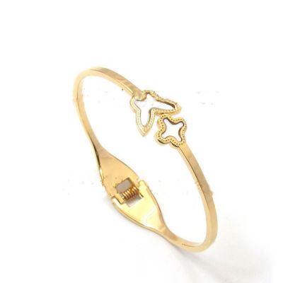 Van Cleef & Arpels Lucky Alhambra Two Butterfly Bangle Replica Three Colors Available USA Sale
