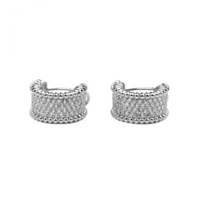 Van Cleef & Arpels Perlee Diamonds Earrings Fake White/Pink Gold Classic Simple Designer Jewellery