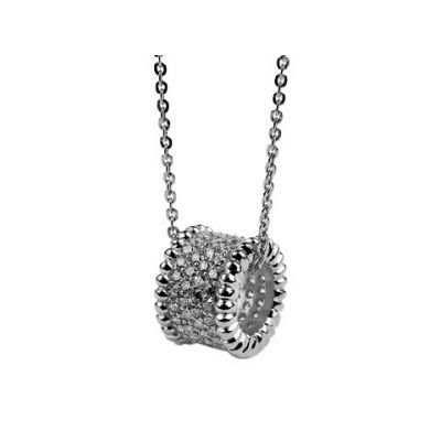 Van Cleef & Arpels Perlee Diamonds Pendant Necklace Replica 18kt White Gold Sale Online Canada 