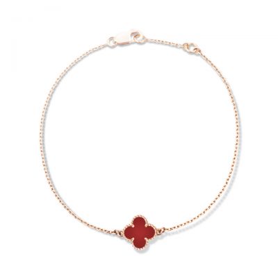 Van Cleef & Arpels Sweet Alhambra Bracelet Fake One Red Motif Pink Gold Sale Canada VCARN59K00 
