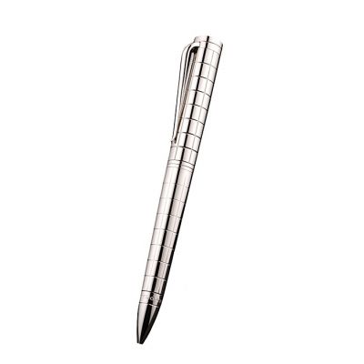 Imitation Bvlgari Slim Tip Vertical Grooved Cutwork Popular Silver Ballpoint Pen 2017 Price List 