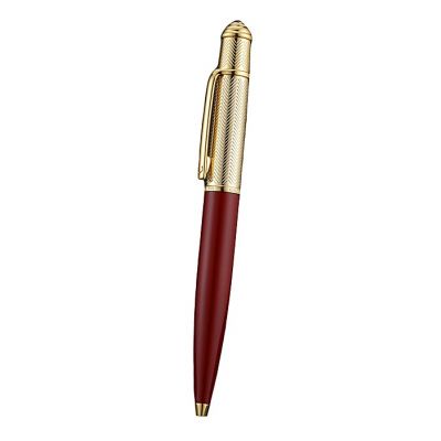 Cartier Yellow Gold Plated Horizontal Wave Upper Tube Fashion Red Lacquer Clone Ballpoint Pen 