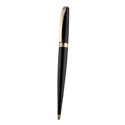 Classic Christian Dior Black Lacquer & Rose Gold Ballpoint Pen With Logo Clip Replica 