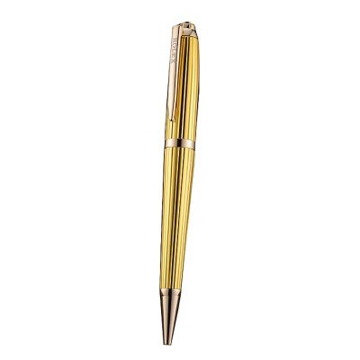 Fashion Rolex Logo Clip Yellow Gold Vertically Grooved & Rose Gold Collectible Ballpoint Pen Outline