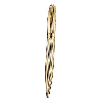 Christian Dior Premier Luxury Vertically Grooved Yellow Gold Ballpoint Pen With Logo Clip Price List