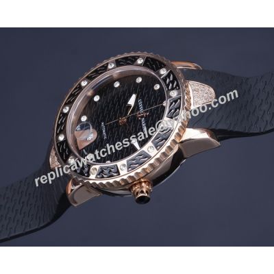 Ulysse-Nardin Marine  8106-101E-3C/12 Women's Champagne Gold Date Automatic Watch 