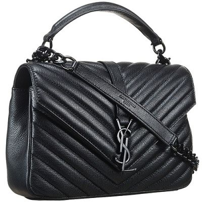 Saint Laurent Tote Monogram Leather And Chain Shoulder Strap Black Shoulder Bag Leather 392738BRM081000