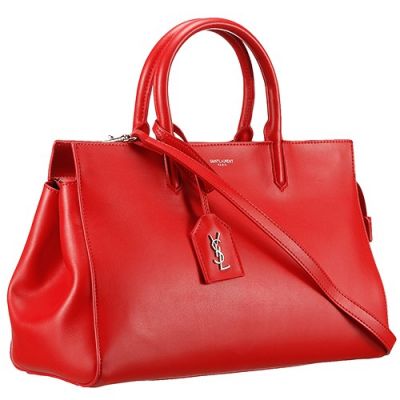 Best Saint Laurent Rive Gauche Women's Crossbody Bag A Slim Leather Shoulder Strap Red Tote