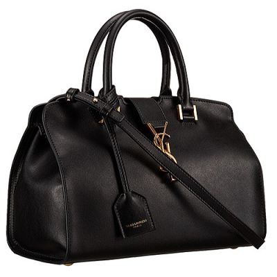 Cheapest Saint Laurent Monogram Cabas Leather Crossbody Bag  Slim Leather Shoulder Strap Black 424869BJ50J1000